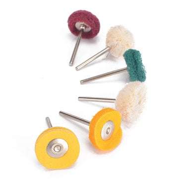 BEST 6Pcs 3mm Shank Wool Felt Grinding Sanding Head Abrasive Buffing Wheel Cotton Thread Polishing B