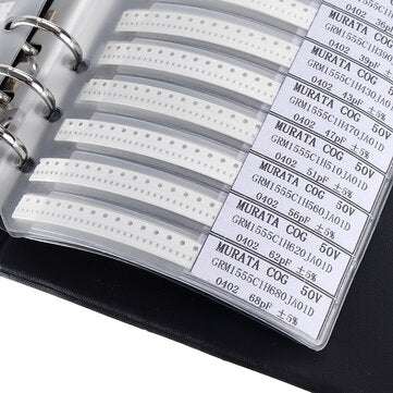 0402 SMD Resistor 0R~10M 1% 170valuesx50pcs=8500pcs + Capacitor 80valuesX50pcs=4000pcs 0.5PF~22uF Sa