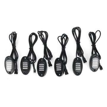 6Pcs LED RGB Off-road Rock Light Underbody Lamp bluetooth Control For Jeep Truck Motorcycle Boat