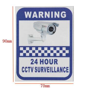 6Pcs 70x90mm Security Camera Surveillance Warning CCTV Sticker for Home Office