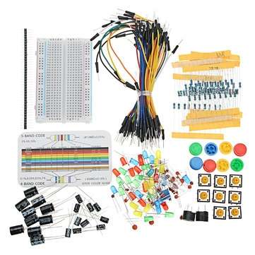 AOQDQDQD Resistor Buzzer Breadboard LED Dupont Cable Electronic Element Starter Kits