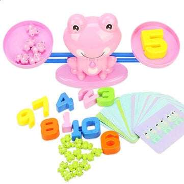 Digital Balance Scale Toy Early Learning Children Enlightenment Digi... (ANIMAL: FROG | COLOR: PINK)