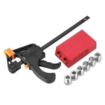 7/8Pcs Pocket Hole Jig Pocket Hole Screw Jig Dowel Drill Joinery Kit Woodworking Guide... (SIZE: 2#)