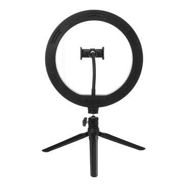 10.2 inch Diameter 10 Brightness RGB LED Makeup Fill Light Selfie Ring Lamp Phone Holder Tripod Stan