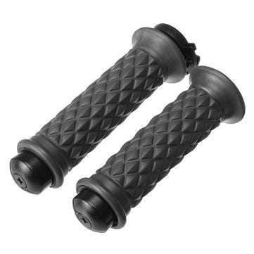 7/8inch 22mm Motorcycle Rubber Handlebar Hand Grip For Cafe Racer Bobber Clubman (COLOR.: BLACK)