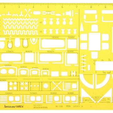 1:50 Interior Decorations Architectural Furniture Drawing Template KT Soft Plastic Ruler Stencil