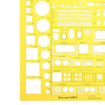1:50 Interior Decorations Architectural Furniture Drawing Template KT Soft Plastic Ruler Stencil