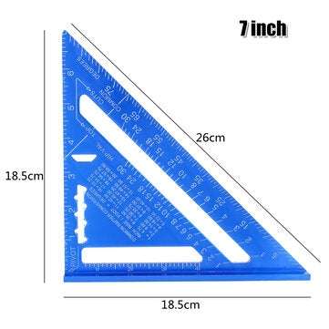 7/12" Metric/Imperia Aluminum Alloy Triangle Angle Protractor Rule... (TYPE: IMPERIAL | SIZE: 7INCH)