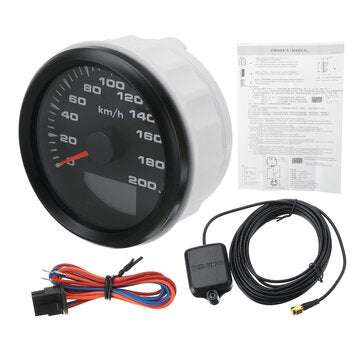85mm 9-32V 120km/h 200km/h GPS Speedometer Odometers Gauge LCD Display With 8 Color Bac... (NO.: 07)