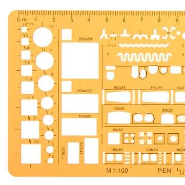 1:100 1:200 Double Scale Combo Architecture Building Formwork Drawing Template KT Soft Ruler Stencil
