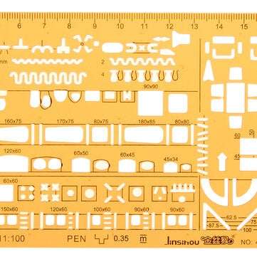 1:100 1:200 Double Scale Combo Architecture Building Formwork Drawing Template KT Soft Ruler Stencil