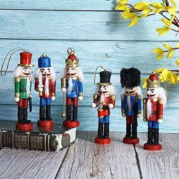 6Pcs Nutcracker Doll Set  12.5cm 6-in-1 Creative Nutcracker Puppet For Christmas Home Office Decorat