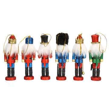 6Pcs Nutcracker Doll Set  12.5cm 6-in-1 Creative Nutcracker Puppet For Christmas Home Office Decorat