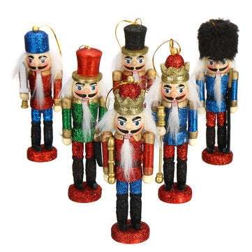 6Pcs Nutcracker Doll Set  12.5cm 6-in-1 Creative Nutcracker Puppet For Christmas Home Office Decorat