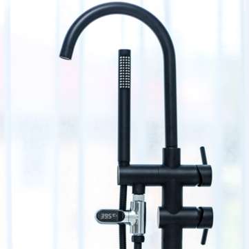 [Upgrade Version] V2 Water Shower Thermometer LED Celsius Fahrenheit Time Display Flow Self-Generati