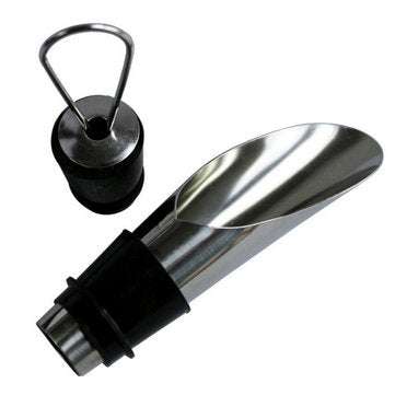 [Optimized version] Circle Joy New Stainless Steel Liquor Spirit Pourer Fast Red Wi-ne Decanter Bott