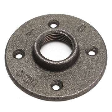 1 Inch Reinforced Black Flange Iron Pipe Floor Fitting Plumbing Threaded Flange (SIZE: 1INCH)