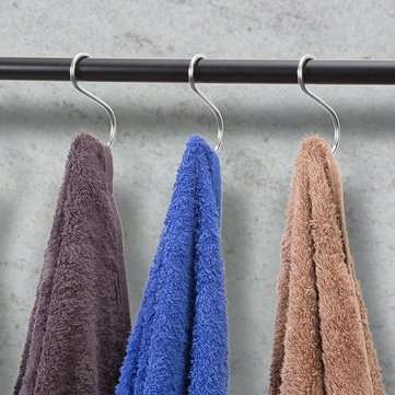 10 PCS S Shape Hooks Stainless Steel Bathroom Hanger Clasp Rack Robe Hook Protective