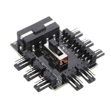 1 to 8 3Pin Fan Hub PWM Molex Splitter PC Mining Cable 12V 4P Power Supply Cooler Cooling Speed Cont