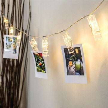 1/2/3M 10/20LED Photo Clip String Light Photo Clips Waterproof for Christmas Wedding... (LENGTH: 1M)