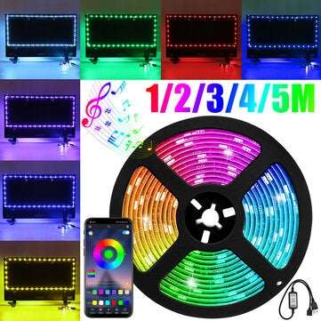 1/2/3/4/5M RGB LED Light Strip USB bluetooth APP Control Ceiling KTV TV Background (LENGTH: 5M)