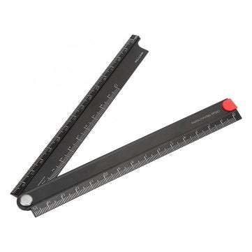 0-300mm Portable Angle Ruler Aluminum Alloy Rulers Folding Aluminum Alloy  Ruler ... (COLOR1: BLACK)
