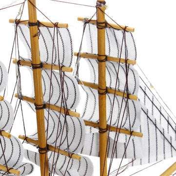 10 LEDs Wood Sailing Boats Ship Model Wooden Craft Sailor Handcrafted Boat Home Decoration