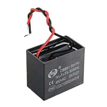 CBB61 3Pcs 14UF Starting Capacitance 450V AC Fan Capacitor CBB Motor Run Capacitor