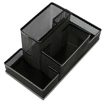 Black Mesh Style Pen Pencil Ruler Holder Desk Office Storage Box Stationery Container Box Office Sch