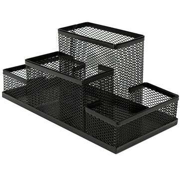 Black Mesh Style Pen Pencil Ruler Holder Desk Office Storage Box Stationery Container Box Office Sch