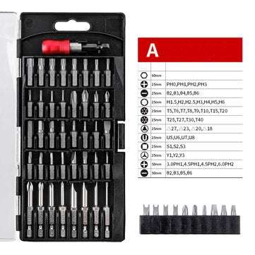 BROPPE A/B/C/D Type Screwdriver Drill Bits Tools kit 1/4 Inch Hex Shank Magnetic Screwd... (SIZE: A)