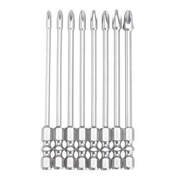 BROPPE 8Pcs 75mm/100mm Length Impact Phillips Screwdriver Bit High Torque Cross S... (LENGTH: 100MM)