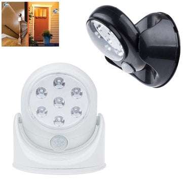 Battery Powered IR Motion Sensor LED Night Light 360 Degree Auto On/Off Wall Lamp... (COLOR.: WHITE)