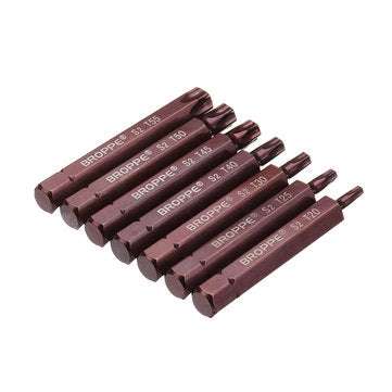Broppe 7pcs T20-55 75mm Magnetic Torx Screwdriver Bit 10mm Hex Shank for Impact Screwdriver