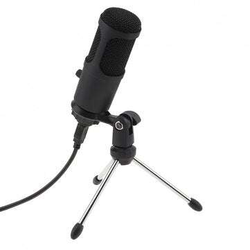 Bakeey A6 Metal USB Condenser Microphone Recording for Laptop Computer Windows Ca... (COLOR.: BLACK)
