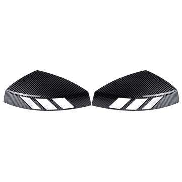 1 Pair Carbon Fiber Look Rear View Mirror Cap Cover Case Add on Side Mirror Car Modification For Aud
