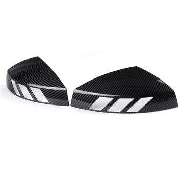 1 Pair Carbon Fiber Look Rear View Mirror Cap Cover Case Add on Side Mirror Car Modification For Aud