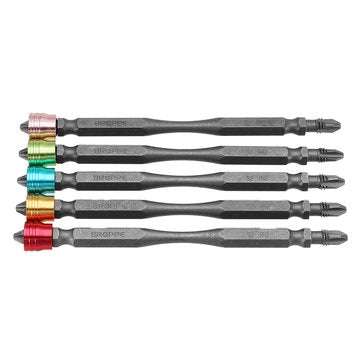 Broppe 5pcs 110mm PH2 Magnetic Screwdriver Bits Aluminum Ring 1/4 Inch Hex Shank Screwdriver