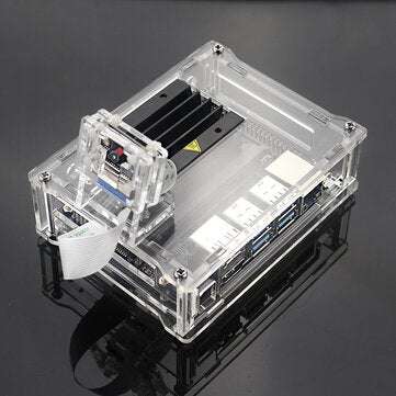 Caturda C2150 Acrylic Protective Case + Camera Bracket Enclosure Kit for Jetson Nano