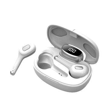 Bakeey T9 TWS Wireless bluetooth 5.0 Earphone HIFI Graphene Bass LED Digital Disp... (COLOR.: WHITE)