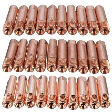 10 Pcs MB-15AK M6 MIG/MAG Welding Torch Contact Tip Gas Nozzle 0.8/1.0/1.2mm (SIZE: 1.2MM)
