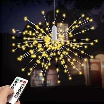 Battery Powered 100LED 8 Modes IP65 13 Keys Remote DIY Firework Fairy String Christmas Light