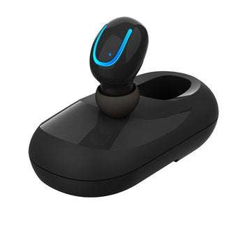 [bluetooth 5.0] Mini Portable Wireless Solar Charging Earphone Single In-ear Head... (COLOR.: BLACK)