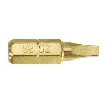 Broppe 3pcs 25mm S1-S3 Square Shaped Screwdriver Bits 1/4 Inch Hex Shank Electroplating Bronze