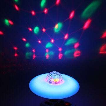 AC86-265V E27 RGBW bluetooth Music UFO LED Garage Light Bulb 24Keys Remote Control
