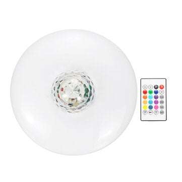AC86-265V E27 RGBW bluetooth Music UFO LED Garage Light Bulb 24Keys Remote Control
