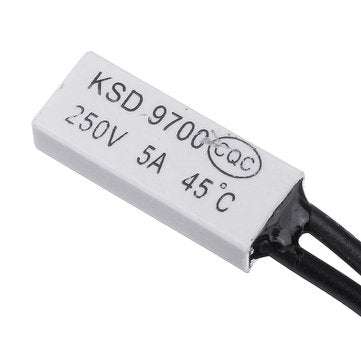 5pcs Normal Open KSD9700 250V 5A 45 Plastic Thermostatic Temperature Sensor Switch NO