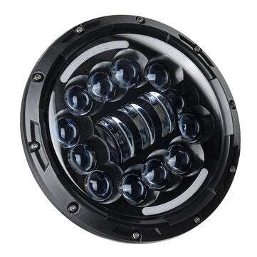 7" Motorcycle LED Headlight Projector Halo Angel Eye Hi-Lo Beam Turn Signal DRL