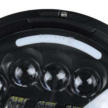 7" Motorcycle LED Headlight Projector Halo Angel Eye Hi-Lo Beam Turn Signal DRL