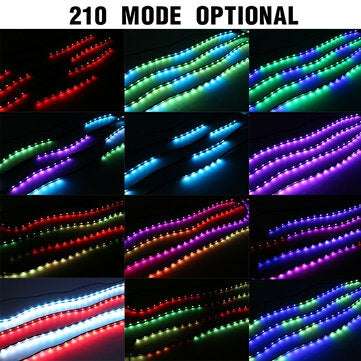 90x120cm 15W APP bluetooth 126LED RGB Under Car Tube Underglow body Strip Light Kit Wireless Control